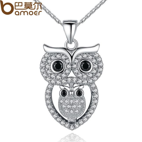 bamoer vintage owl pendant necklace with aaa austrian zircon white gold color summer collection animal jewelry yin047, Silver
bamoer vintage owl pendant necklace with aaa austrian zircon white gold color summer collection animal jewelry yin047, Silver