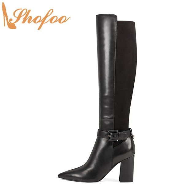 black patchwork knee-high riding boots chunky heels women pointed toe large size 15 16 ladies winter fashion mature shoes shofoo
black patchwork knee-high riding boots chunky heels women pointed toe large size 15 16 ladies winter fashion mature shoes shofoo