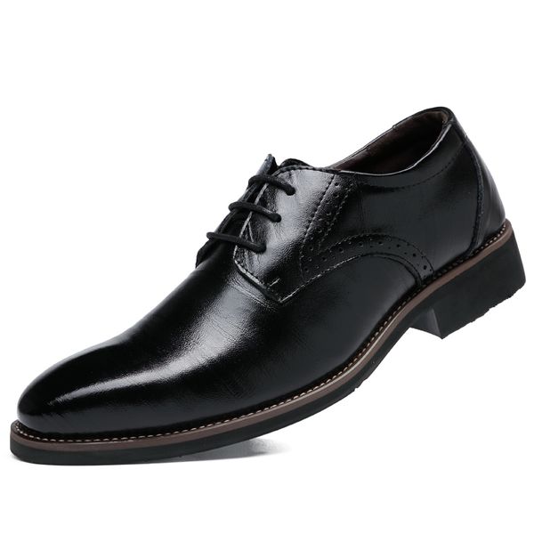 men formal shoes leather business casual shoes men dress office male breathable oxfords, Black
men formal shoes leather business casual shoes men dress office male breathable oxfords, Black