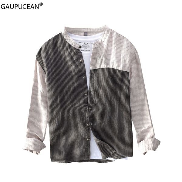 men's casual shirts 100% linen cool breathable anti-static anti-radiation man shirt summer beach patchwork male stripe long sleeve men, White;black
men's casual shirts 100% linen cool breathable anti-static anti-radiation man shirt summer beach patchwork male stripe long sleeve men, White;black