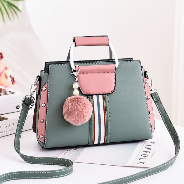 handbag female 2019 new contrast color fashion messenger bag shoulder bag