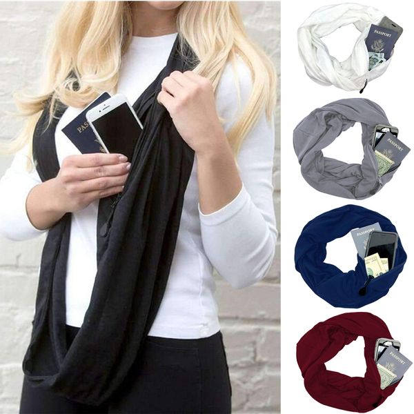 women solid color warm fashion infinity scarf wrap with zipper pocket for all season, Blue;gray
women solid color warm fashion infinity scarf wrap with zipper pocket for all season, Blue;gray