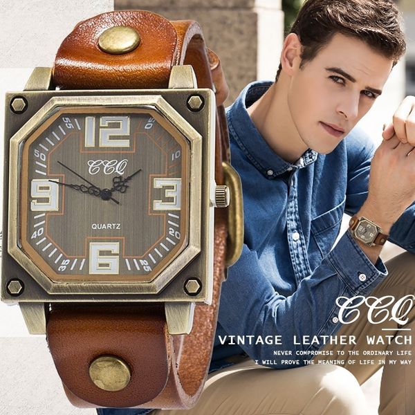 ccq men watches casual vintage leather men analog sports watch quartz male wristwatches relogio masculino, Slivery;brown
ccq men watches casual vintage leather men analog sports watch quartz male wristwatches relogio masculino, Slivery;brown
