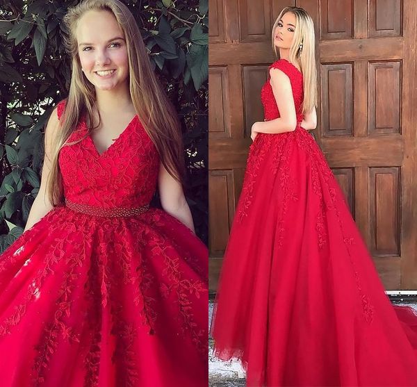 v-neck red evening gowns 2019 nigerian lace beaded crystal sashes draped open back a-line prom dress formal gowns pageant dress for girls, Black
v-neck red evening gowns 2019 nigerian lace beaded crystal sashes draped open back a-line prom dress formal gowns pageant dress for girls, Black
