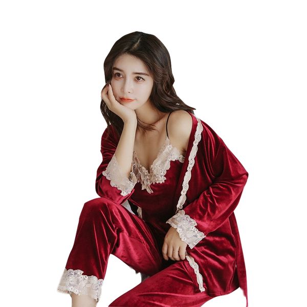 2019 autumn winter warm pajamas set women pajamas sleepwear for women sleeveless strap nightwear long pant robe, Black;red
2019 autumn winter warm pajamas set women pajamas sleepwear for women sleeveless strap nightwear long pant robe, Black;red