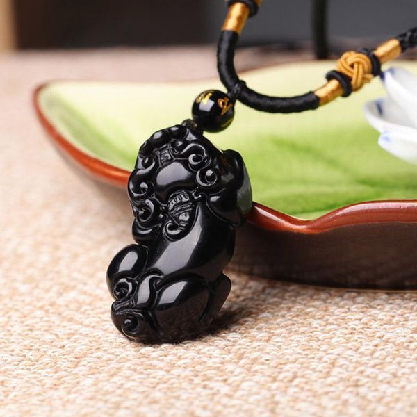 lockets men's necklace pendant black obsidian carved pixiu ancient beast bring wealth and safe gift for male's fine jewelry, Silver
lockets men's necklace pendant black obsidian carved pixiu ancient beast bring wealth and safe gift for male's fine jewelry, Silver