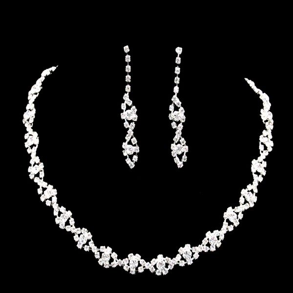 newly bridal wedding crystal diamante twisted necklace+drop earrings party jewelry set ms88, Silver
newly bridal wedding crystal diamante twisted necklace+drop earrings party jewelry set ms88, Silver
