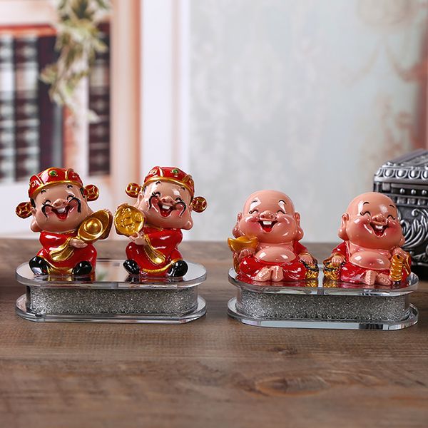 

car ornament abs smile maitreya buddha god of wealth doll dashboard crafts cute god of prosperity home decoration furniture