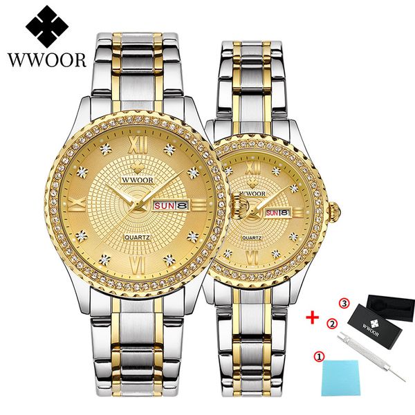 wwoor men women quarzt watches couple casual fashion golden dial korean rhinestone steel belt loves mate gift watch reloj, Slivery;brown
wwoor men women quarzt watches couple casual fashion golden dial korean rhinestone steel belt loves mate gift watch reloj, Slivery;brown