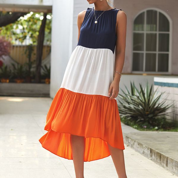 robe femme fashion summer stitching female dress 2019 vintage women trim o neck sashes dresses female party long maxi dress, Black;gray
robe femme fashion summer stitching female dress 2019 vintage women trim o neck sashes dresses female party long maxi dress, Black;gray