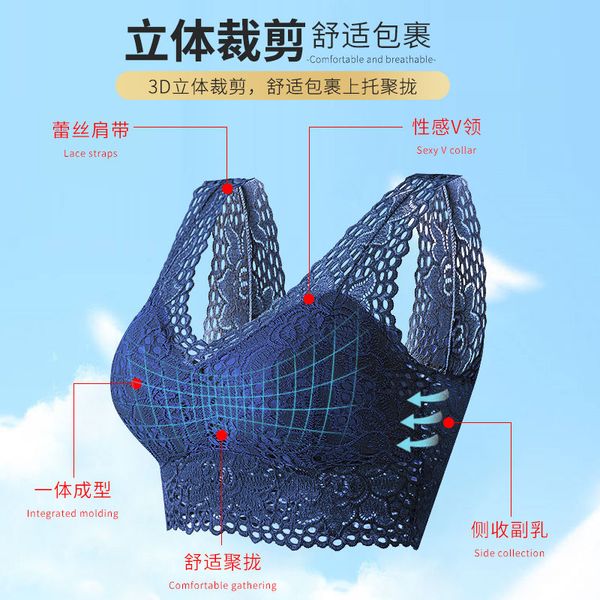 spring and summer lace sleep underwear womens back tube no steel ring anti-exposure comfortable breathable mid-length bra, Red;black
spring and summer lace sleep underwear womens back tube no steel ring anti-exposure comfortable breathable mid-length bra, Red;black