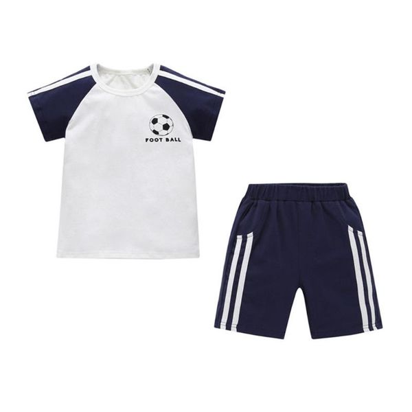 kancoold boy short-sleeved football alphabet pattern sports t-shirt + solid color striped side pocket shorts children suit, White
kancoold boy short-sleeved football alphabet pattern sports t-shirt + solid color striped side pocket shorts children suit, White