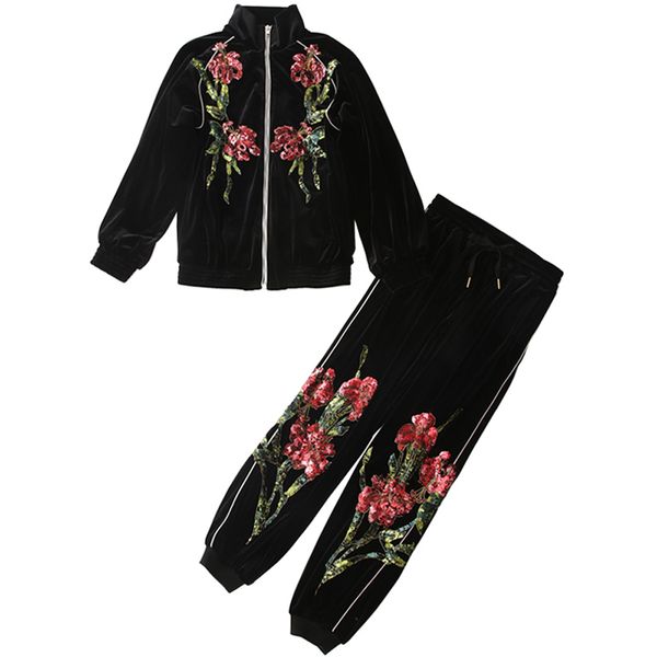 red roosarosee spring autumn women 2 piece velvet set luxury colorful sequins long sleeve jacket + pants female fashion twinset, White
red roosarosee spring autumn women 2 piece velvet set luxury colorful sequins long sleeve jacket + pants female fashion twinset, White