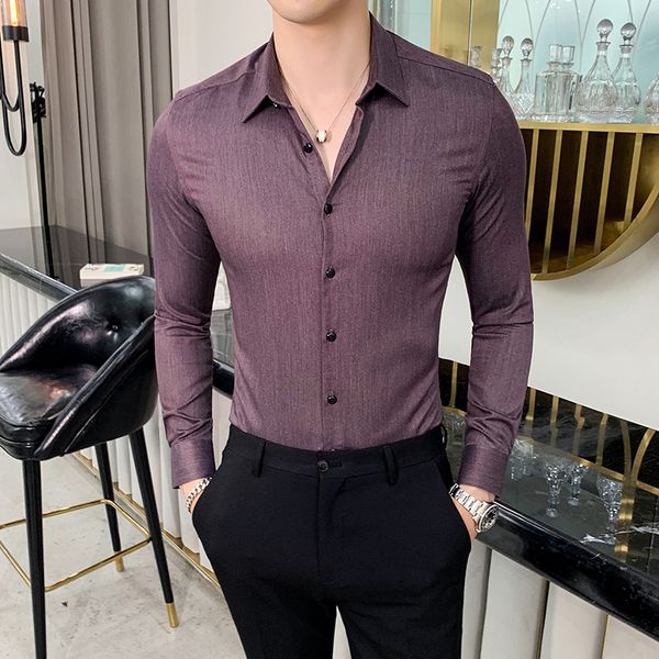 высокий класс мужчины рубашки с длинным рукавом slim fit белая рубашка сплошной цвет смокинг рубашка мужской модный бренд повседневная социа, White;black
высокий класс мужчины рубашки с длинным рукавом slim fit белая рубашка сплошной цвет смокинг рубашка мужской модный бренд повседневная социа, White;black