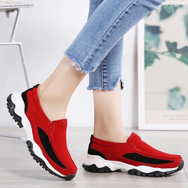 2019 spring women flat shoes platform sneakers leather suede casual shoes women moccasins slip on flats loafers female creepers, Black
2019 spring women flat shoes platform sneakers leather suede casual shoes women moccasins slip on flats loafers female creepers, Black
