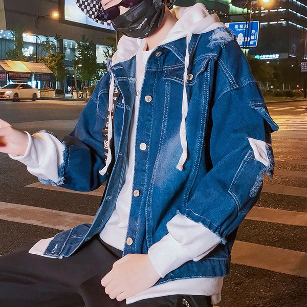 new style handsome jacket men's korean-style fit slim fit with holes students versatile cowboy fake two-piece jacket fashion, Black;brown
new style handsome jacket men's korean-style fit slim fit with holes students versatile cowboy fake two-piece jacket fashion, Black;brown