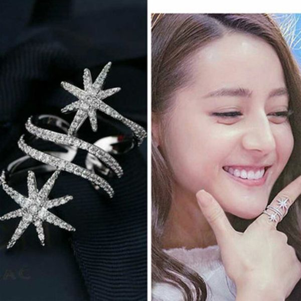 exaggerated fashion personality eight mans star stones ring female stars with the same meter opening jewelry rings, Silver
exaggerated fashion personality eight mans star stones ring female stars with the same meter opening jewelry rings, Silver