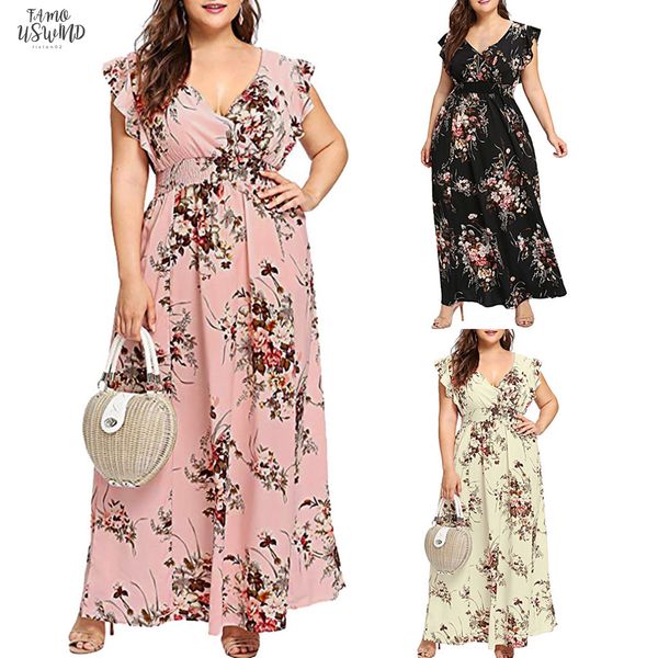 women plus size summer v neck floral print boho sleeveless party maxi dress l colorful comfortable breathe fashion saia x, Black;gray
women plus size summer v neck floral print boho sleeveless party maxi dress l colorful comfortable breathe fashion saia x, Black;gray