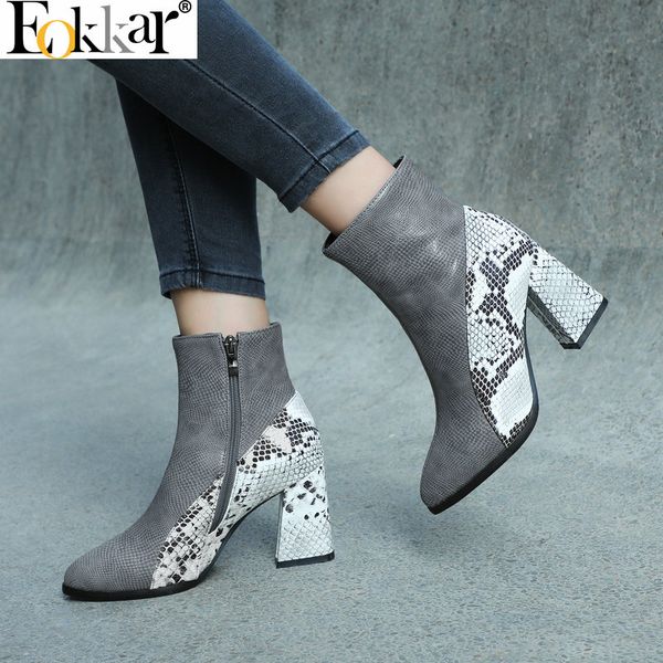 eokkar 2020 hoof heels winter shoes women pointed toe high heel stylish snake prints ankle boots zipper dress boots size 34-43, Black
eokkar 2020 hoof heels winter shoes women pointed toe high heel stylish snake prints ankle boots zipper dress boots size 34-43, Black