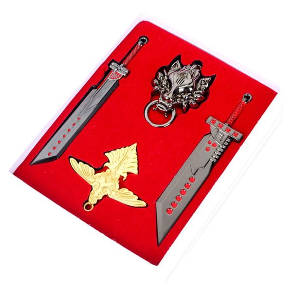 4x pendant kits final fantasy vii cloud strife ff7 sword wolf ring keychain keyring pendant set collection, Silver
4x pendant kits final fantasy vii cloud strife ff7 sword wolf ring keychain keyring pendant set collection, Silver