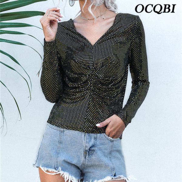 повседневная мода женщины sequined одежда 2020 элегантный длинные рукава v-образным вырезом тонкий женщин футболки, White
повседневная мода женщины sequined одежда 2020 элегантный длинные рукава v-образным вырезом тонкий женщин футболки, White