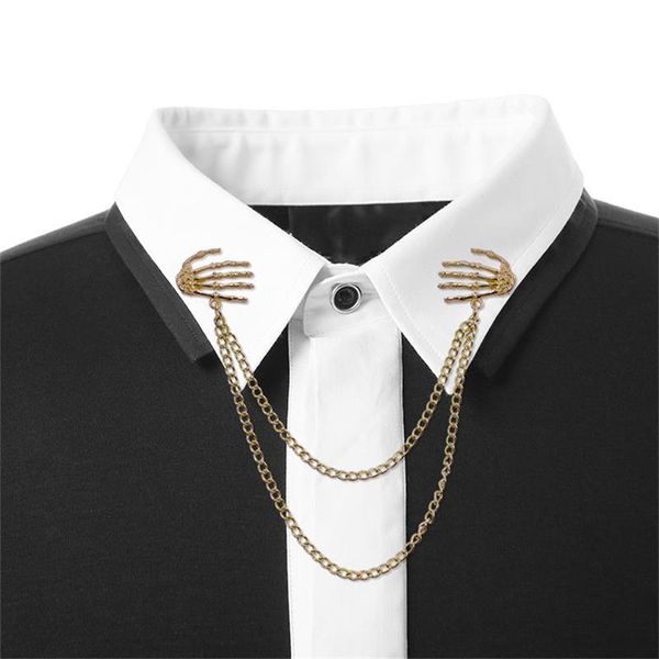hand bone ghost pin collar chain suit pin buckle shirt brooch for women man party gifts, Gray
hand bone ghost pin collar chain suit pin buckle shirt brooch for women man party gifts, Gray