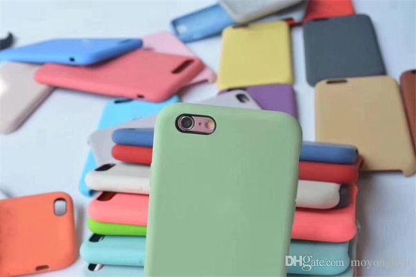 With LOGO Original silicone Case For iphone 5 6 7 8 case logo For iPhone X 5 6 s 5s 6s SE 7 8 Plus cases luxury silicone cover