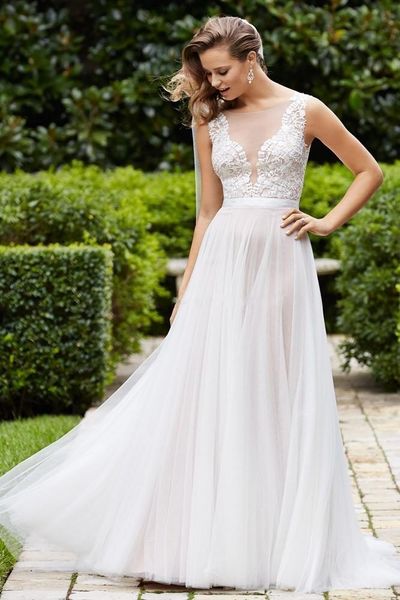 elegant lace wedding dresses vintage beach bridal gowns with sheer illusion back 2019 a-line jewel appliques dresses for wedding 472, White
elegant lace wedding dresses vintage beach bridal gowns with sheer illusion back 2019 a-line jewel appliques dresses for wedding 472, White