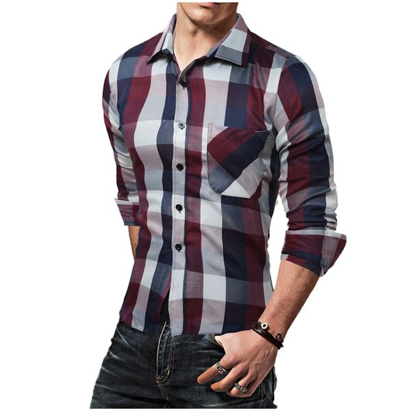 she1 13 plaid long-sleeved shirt male plus size xxxl camisa masculina casual slim chemise homme xxl, White;black
she1 13 plaid long-sleeved shirt male plus size xxxl camisa masculina casual slim chemise homme xxl, White;black