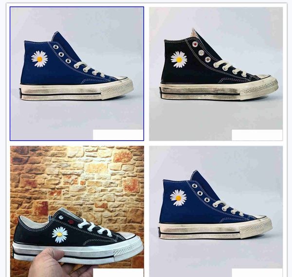 new men women casual lace-up sports shoes daisy embroidery of canvas high board shoes, Black
new men women casual lace-up sports shoes daisy embroidery of canvas high board shoes, Black