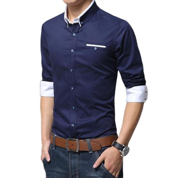 business men solid color long sleeve color block cuff slim buttons down shirt, White;black
business men solid color long sleeve color block cuff slim buttons down shirt, White;black