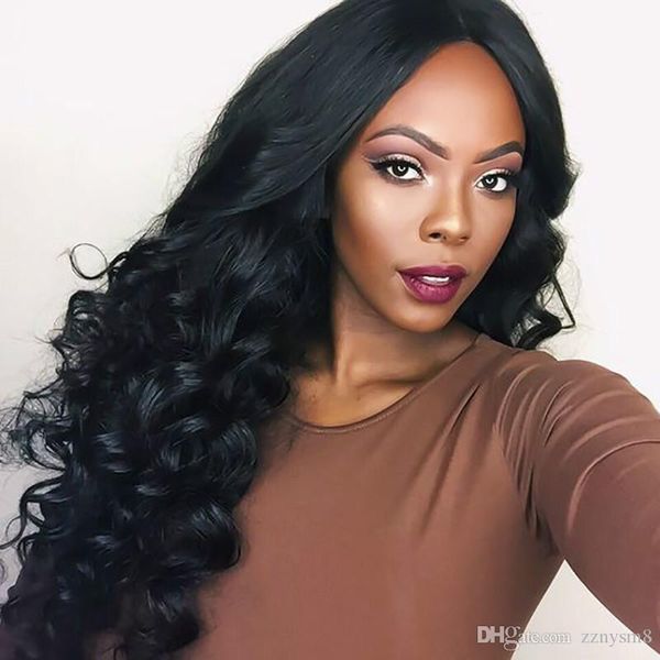 lace front human hair wigs brazilian loose wave hair wigs for women 250% density curly lace front wigs ing, Black