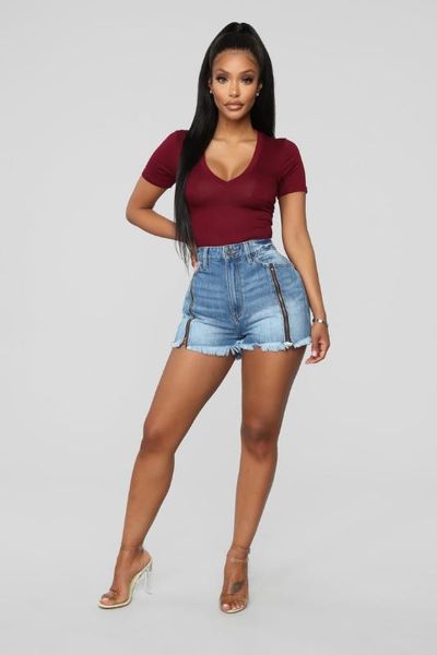 summer women high waist zipper splicing short jeans vintage casual washed tassel hem denim shorts 2 color, Blue
summer women high waist zipper splicing short jeans vintage casual washed tassel hem denim shorts 2 color, Blue