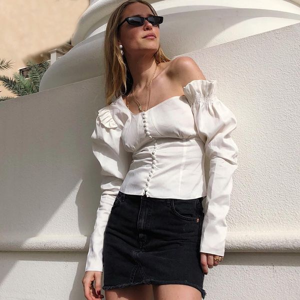 women asymmetrical puff long sleeve ruffle tunic blouses white shirt female one shoulder 2019 spring summer fashion new
women asymmetrical puff long sleeve ruffle tunic blouses white shirt female one shoulder 2019 spring summer fashion new
