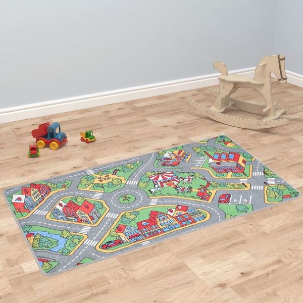 kids baby play mat loop pole 80 x 120 cm city street pattern baby rugs durable