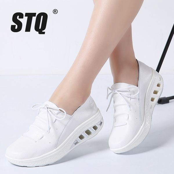 stq 2019 autumn women platform sneakers shoes lace up genuine leather platform shoes ladies flat women flats creepers 7688, Black
stq 2019 autumn women platform sneakers shoes lace up genuine leather platform shoes ladies flat women flats creepers 7688, Black