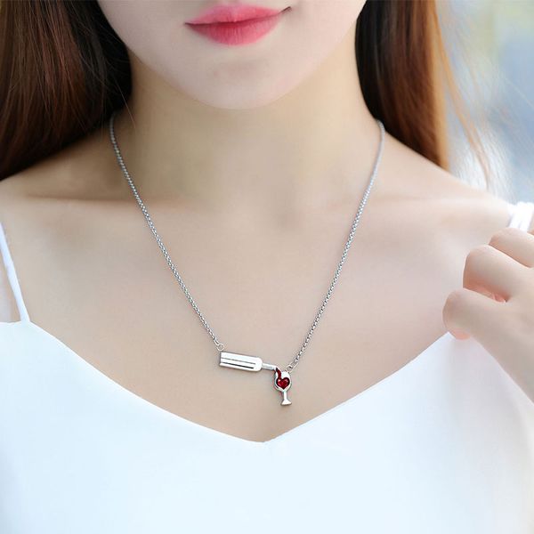 pendant necklaces women's fashion stainless steel wine glass silver necklace & cubic zirconia unique design
pendant necklaces women's fashion stainless steel wine glass silver necklace & cubic zirconia unique design