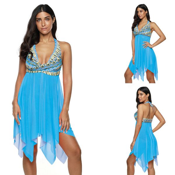 new women mesh swimwear bikini cover up beach wear loose halter backless patchwork dress swim cover up plus size 4 colors
new women mesh swimwear bikini cover up beach wear loose halter backless patchwork dress swim cover up plus size 4 colors