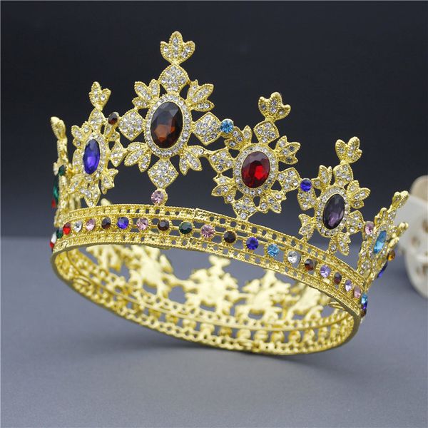 queen king bridal crown for women diadem bride headdress round tiaras and crowns wedding hair jewelry pageant headpiece, Golden;white
queen king bridal crown for women diadem bride headdress round tiaras and crowns wedding hair jewelry pageant headpiece, Golden;white
