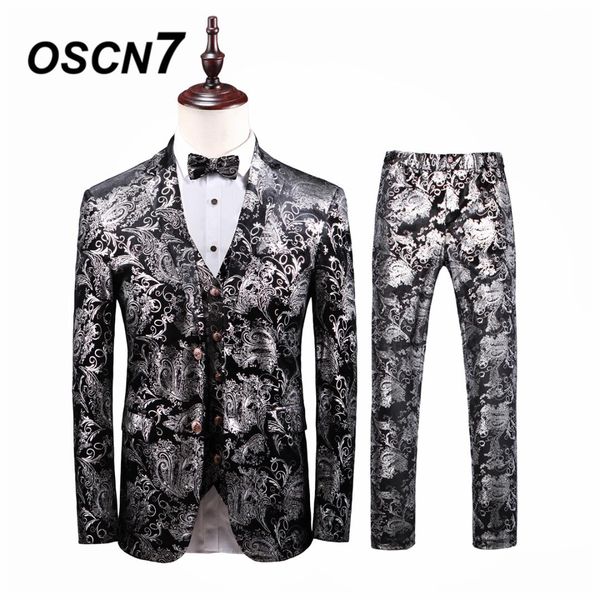 oscn7 leisure slim fit gold print 3 piece suits men 2019 groom wedding suits for men fashion party three piece suit t374, White;black
oscn7 leisure slim fit gold print 3 piece suits men 2019 groom wedding suits for men fashion party three piece suit t374, White;black