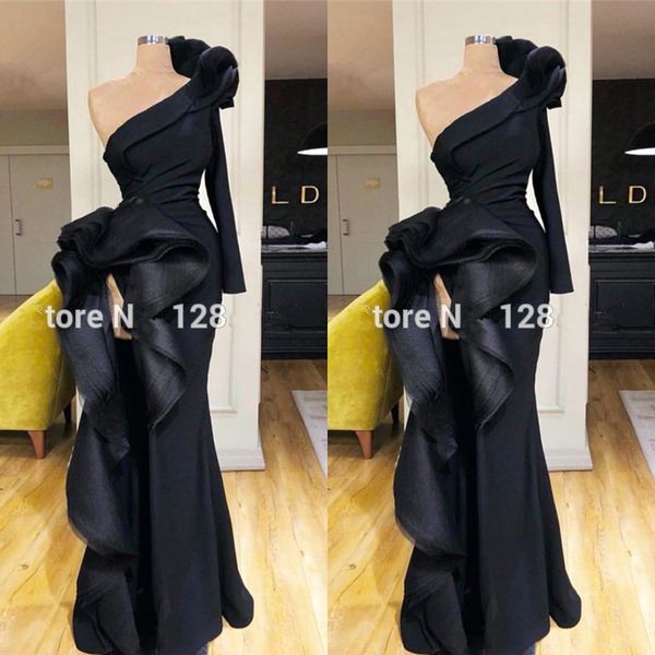 black muslim evening dresses 2020 mermaid one-shoulder long sleeves long islamic dubai saudi arabic long formal evening gown, Black;red
black muslim evening dresses 2020 mermaid one-shoulder long sleeves long islamic dubai saudi arabic long formal evening gown, Black;red