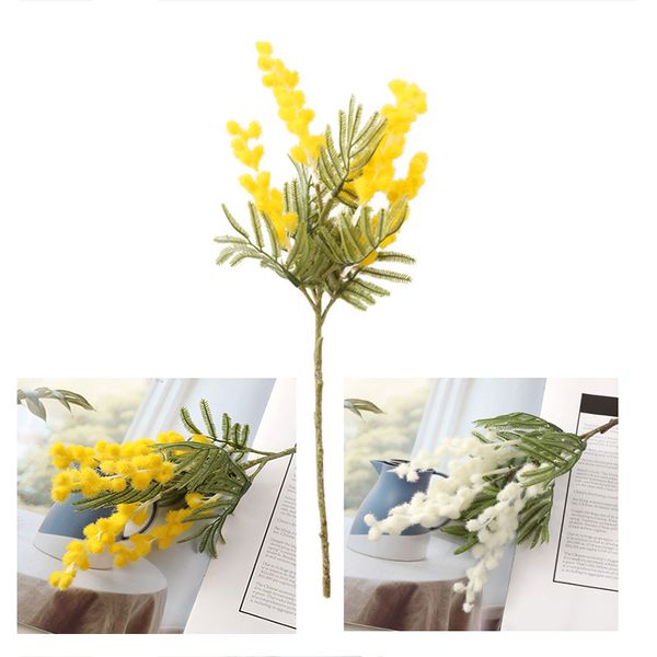 38cm artificial acacia yellow mimosa plush pudica spray cherry fake silk flower wedding party event x'mas decor red bean plant
38cm artificial acacia yellow mimosa plush pudica spray cherry fake silk flower wedding party event x'mas decor red bean plant