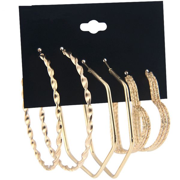 yang&rh 3pair/lot punk gold color hoop earrings set for women simple design big round/heart shaped metal brinco earrings jewelry, Golden;silver
yang&rh 3pair/lot punk gold color hoop earrings set for women simple design big round/heart shaped metal brinco earrings jewelry, Golden;silver
