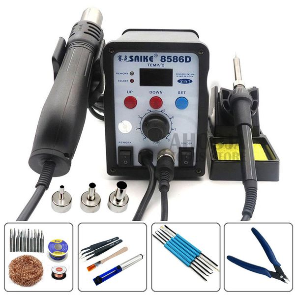 saike 8586d led digital soldering station air gun rework station electric soldering iron for phone pcb ic smd bga welding
saike 8586d led digital soldering station air gun rework station electric soldering iron for phone pcb ic smd bga welding