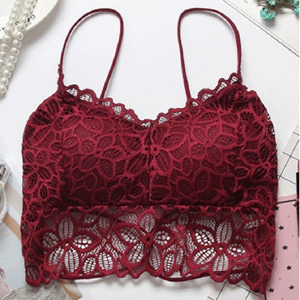 2019 women lace bralette lingerie bra wireless underwear padded seamless bras for women, Red;black
2019 women lace bralette lingerie bra wireless underwear padded seamless bras for women, Red;black