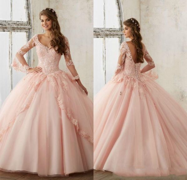 pearl pink quinceanera dresses 2020 lace long sleeve v-neck masquerade ball dresses sweet 16 princess pageant dress for girls cheap, Blue;red
pearl pink quinceanera dresses 2020 lace long sleeve v-neck masquerade ball dresses sweet 16 princess pageant dress for girls cheap, Blue;red