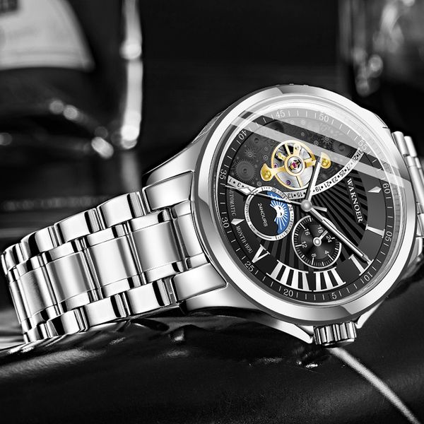 luxury men watch 2019 roman numerals men mechanical watch automatic fashion luxury stainless steel male clock relogio masculino, Slivery;brown
luxury men watch 2019 roman numerals men mechanical watch automatic fashion luxury stainless steel male clock relogio masculino, Slivery;brown