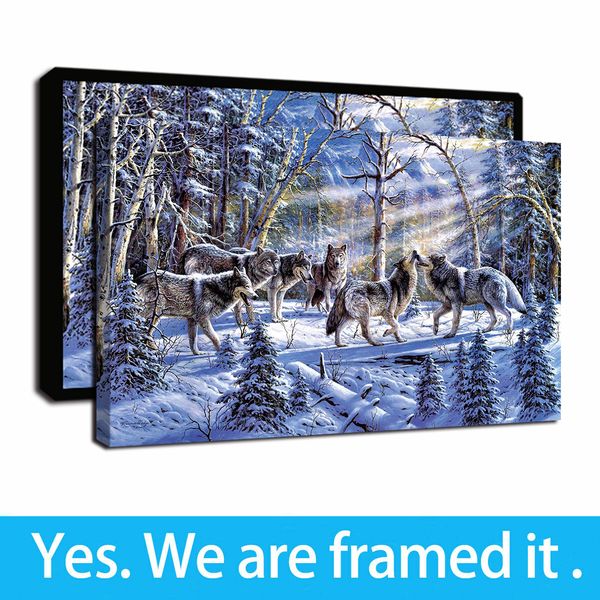 framed oil painting art print on canvas winter snow forest wolves animal landscape painting poster canvas wall art picture home decor
framed oil painting art print on canvas winter snow forest wolves animal landscape painting poster canvas wall art picture home decor