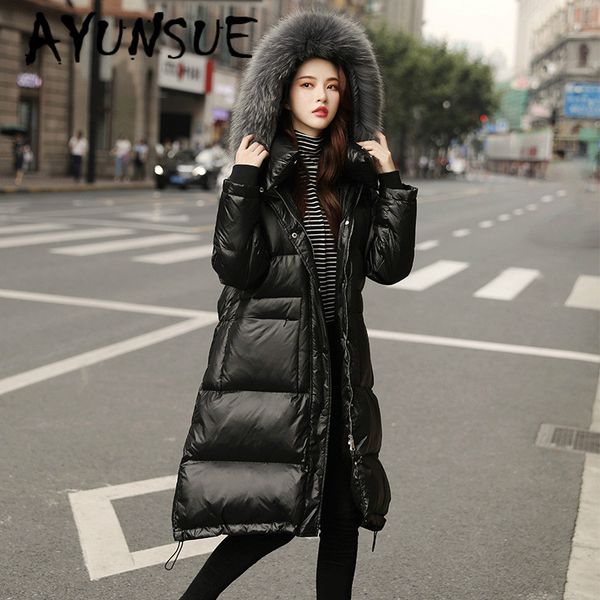 ayunsue белая утка вниз куртки puffer jacket женщины шерсти енота воротник вниз пальто зимнее пальто женщин теплый parka casaco 9623 yy1242, Black
ayunsue белая утка вниз куртки puffer jacket женщины шерсти енота воротник вниз пальто зимнее пальто женщин теплый parka casaco 9623 yy1242, Black