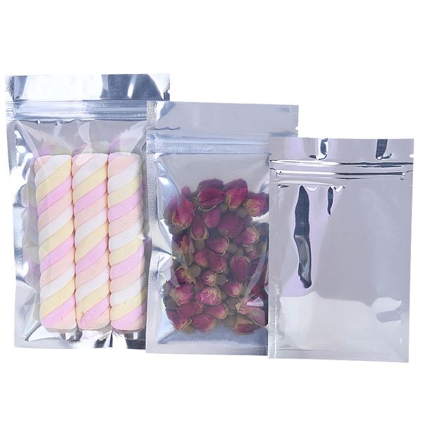 1000pcs/lot Transparent Aluminum Foil Bag Sealed Zipper Seal Bag Packaging Food Bag Retail Re-sealable Baking Packaging Bags Lx2730